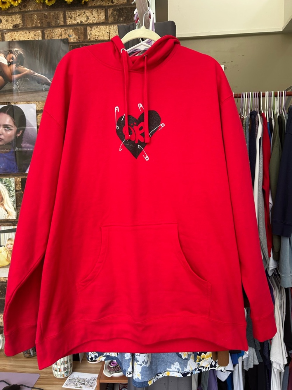 Red Graphic Heart Hoodie - Olivia Rodrigo bad idea, right?